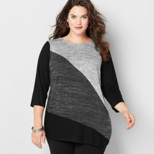 Avenue Colorblock Asymmetric tunic  size 18/20